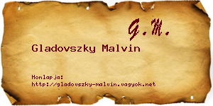 Gladovszky Malvin névjegykártya
